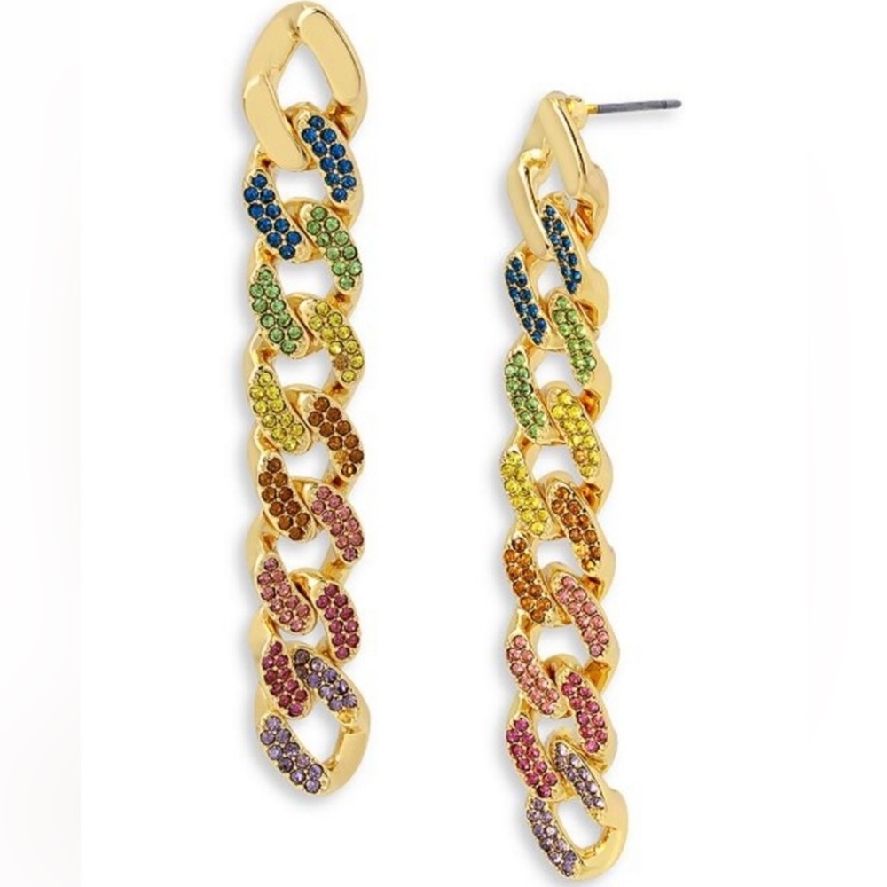 KURT GEIGER LONDON Rainbow Chain Earrings PRICE FIRM